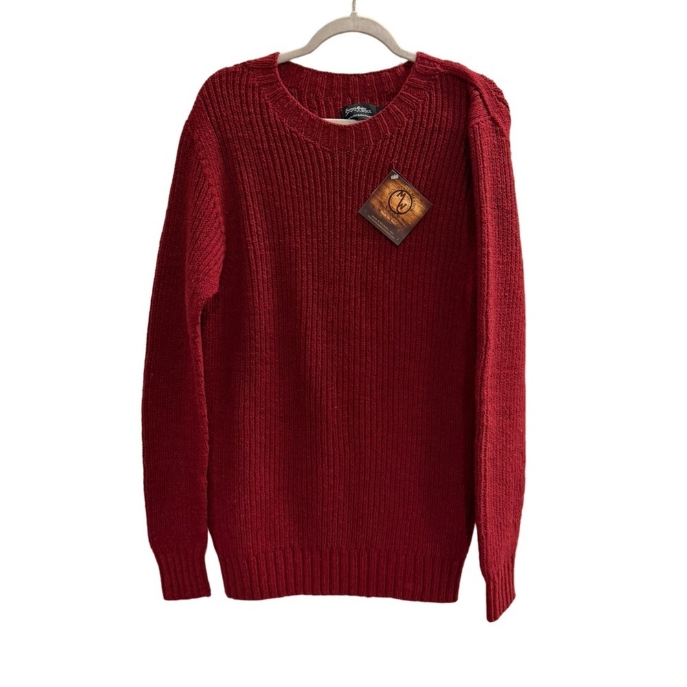 NWT Mountain Meadow Bomber Mountain Rib Crew Wool Red Size Medium